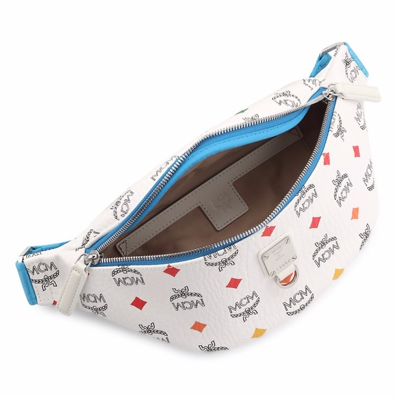 NWT $625 MCM Logo-Print Leather Belt Bag - Picture 3 of 11